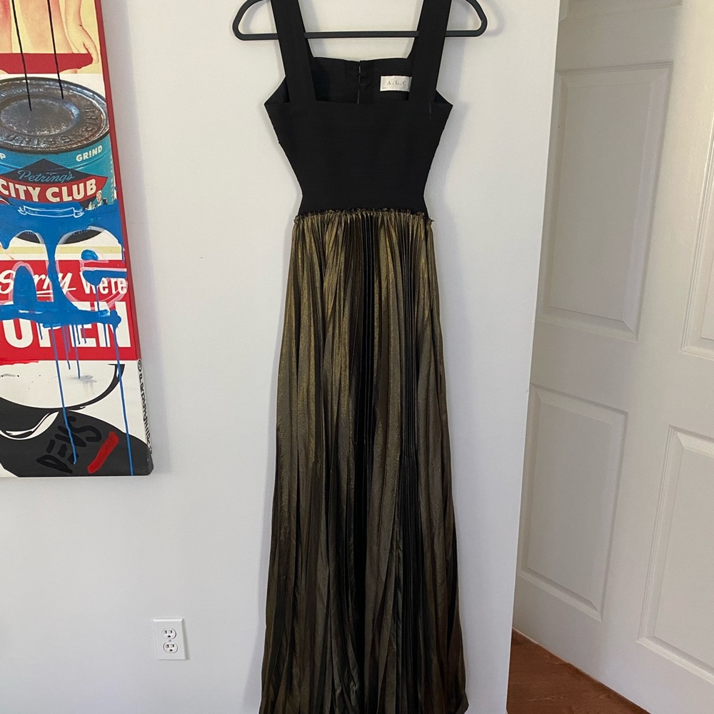 A.L.C Black & Gold Olivia Maxi Dress